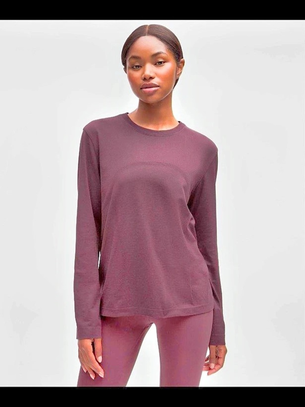 Lululemon Swiftly Relaxed Long Sleeve Shirt Hip length In Black Plum Size 6 NWT